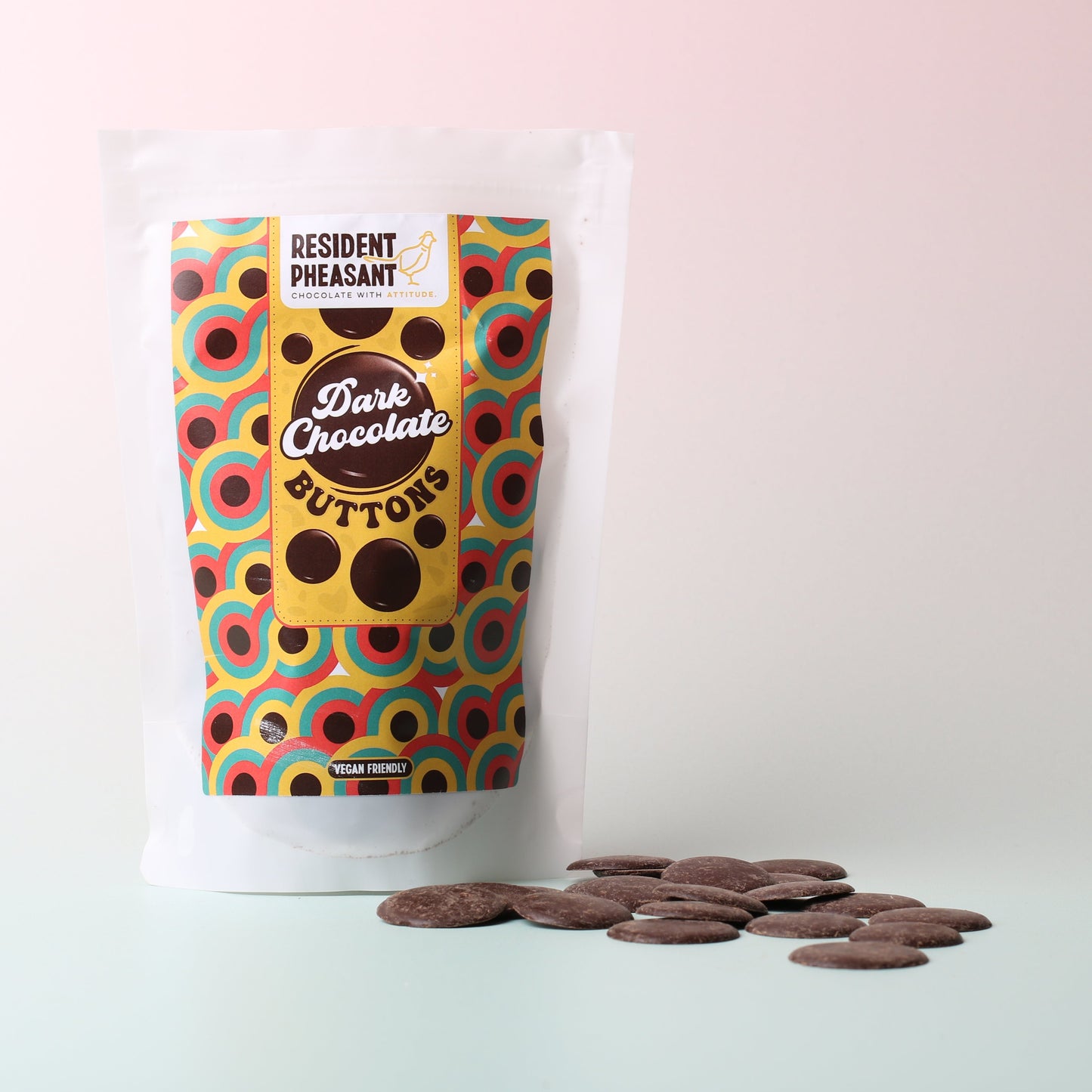Resident Pheasant - Dark Chocolate Buttons 150g  70% Dark Chocolate Buttons