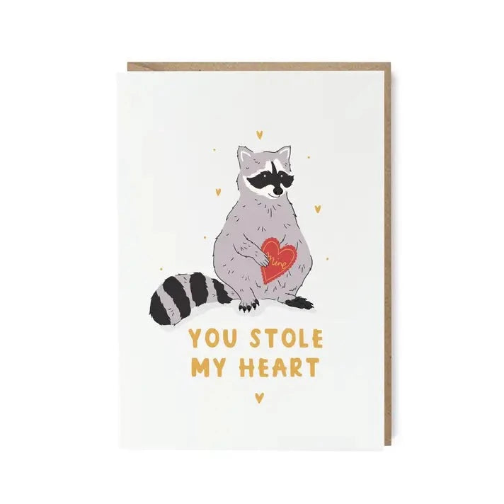 Abbie Imagine - You Stole My Heart Racoon Valentine's Day Card