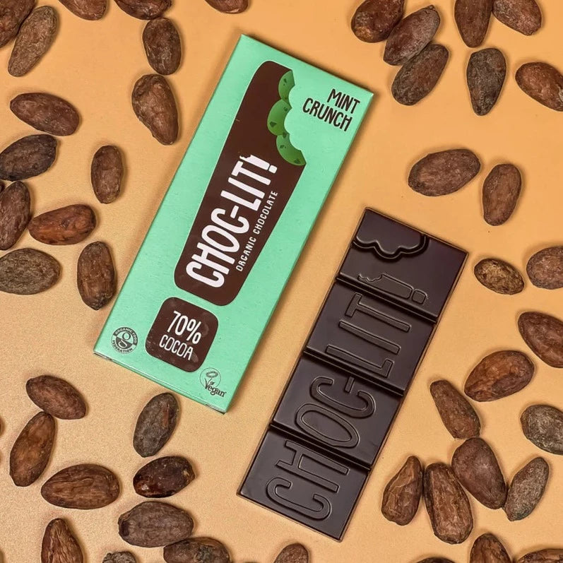 
                  
                    ChocLit! Mint Crunch Organic Vegan Chocolate. Crunchy mint chocolate
                  
                