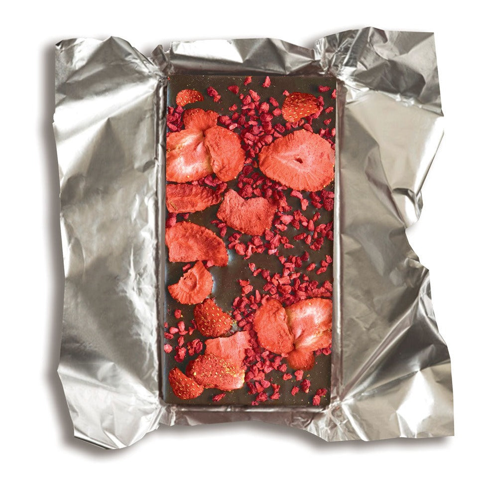 
                  
                    Dirty Cow Hail Mary Berry UK vegan chocolate. Vegan chocolate topped with fruity berries
                  
                
