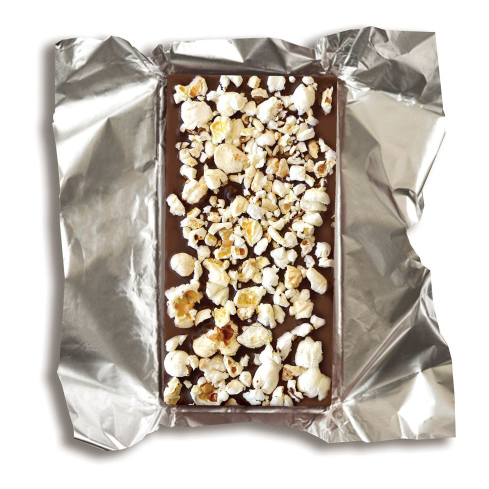 Dirty Cow Netflix and Chill vegan chocolate. Posh vegan chocolate loaded with yummy popcorn