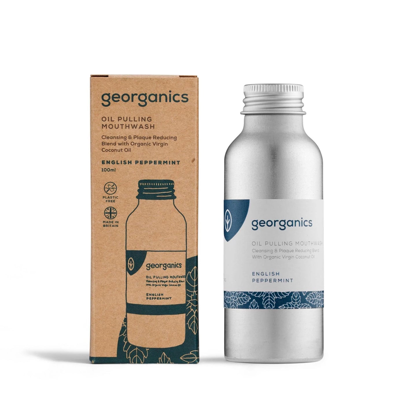 
                  
                    Georganics Oil Pulling Mouthwash, English Peppermint. A natural mouthwash based on an Ayurvedic technique of swishing oil through teeth and gums to pull out bacteria and debris.
                  
                