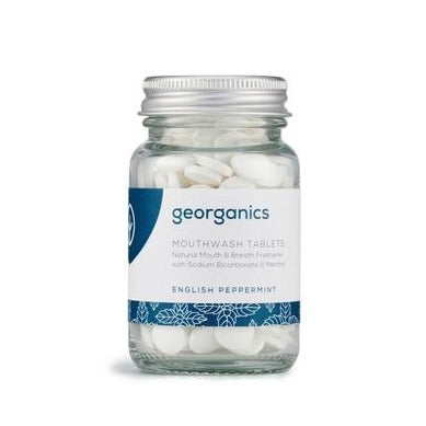 Georganics Mouthwash Tablets - English Peppermint. Free from synthetic ingredients and colourants. Help you maintain good oral health and keep your breath fresh.