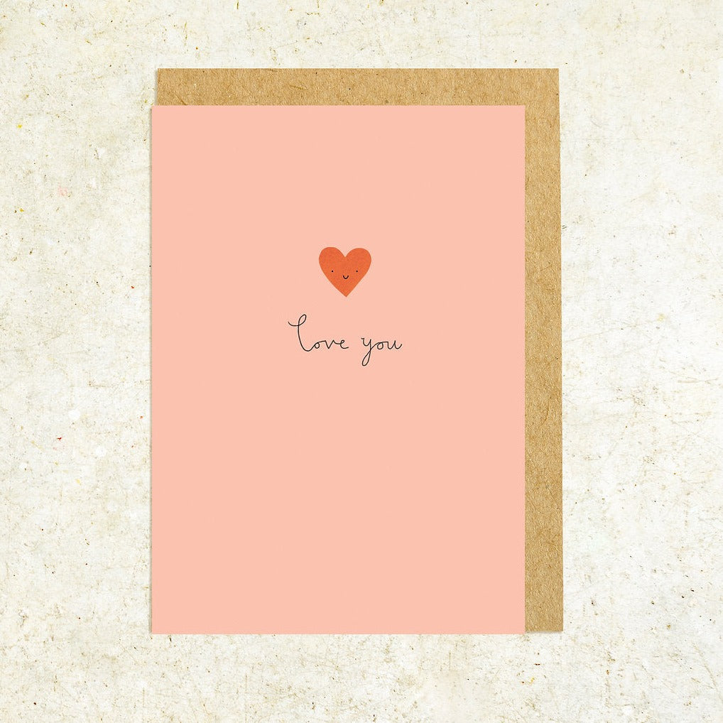 Shrew & Co Love You Card. Made in the U.K and printed on 100% recycled paper