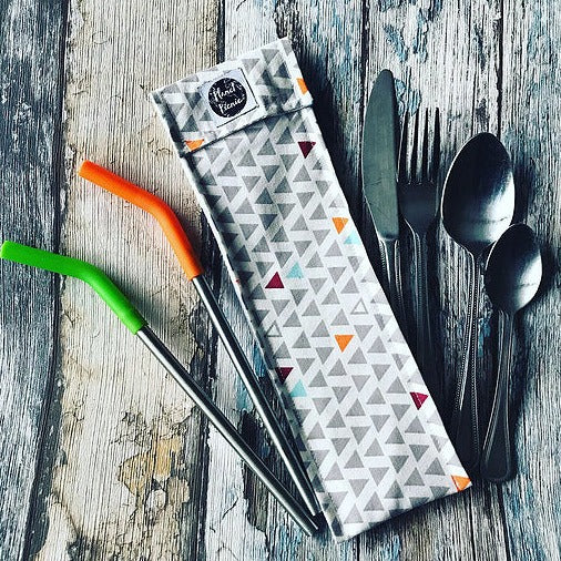 Planet Picnic Reusable Straw & Cutlery Bag. Perfect for out and about