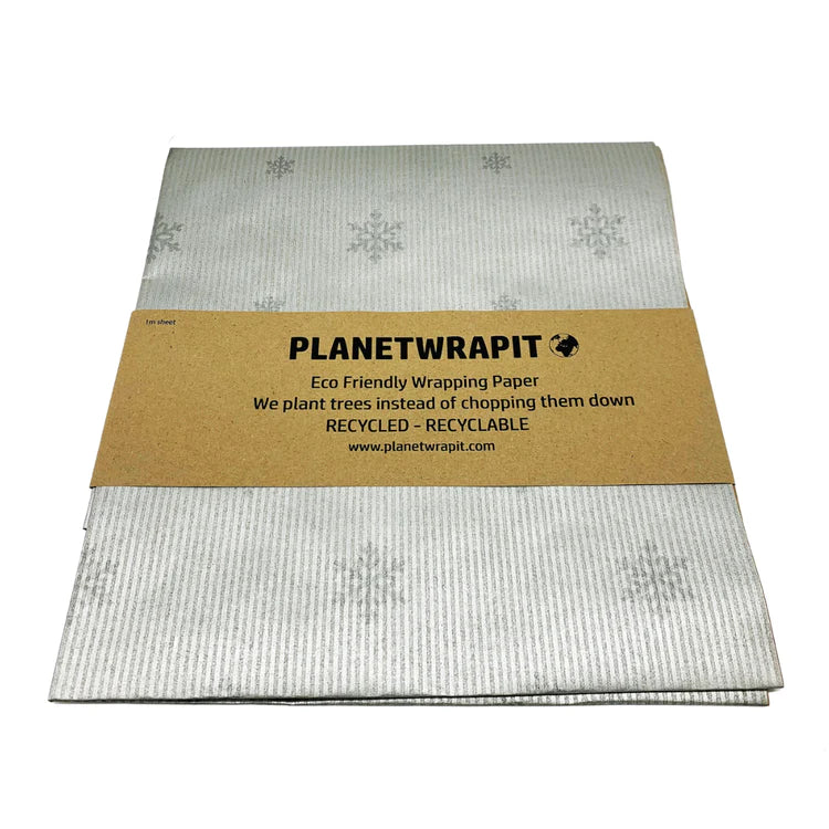 
                  
                    PlanetWrapIt Snowflake Recycled Kraft Wrapping Paper in 1 metre sheets
                  
                