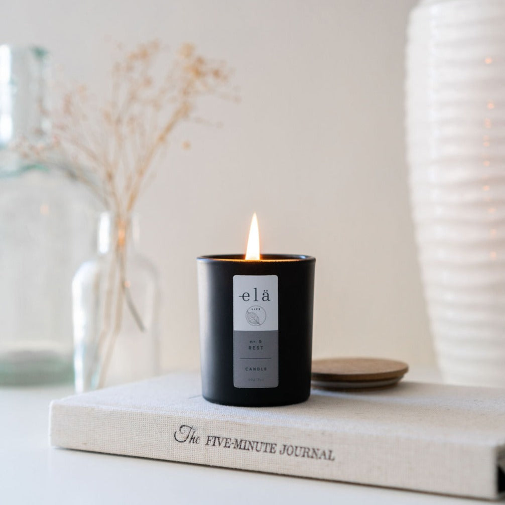 Elä Life Rest No 5 Votive Candle is handmade in the UK in small batches from 100% natural ingredients