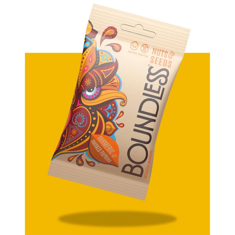 
                  
                    Boundless Activated Nuts Turmeric & Smoked Paprika flavour delicious vegan snack
                  
                