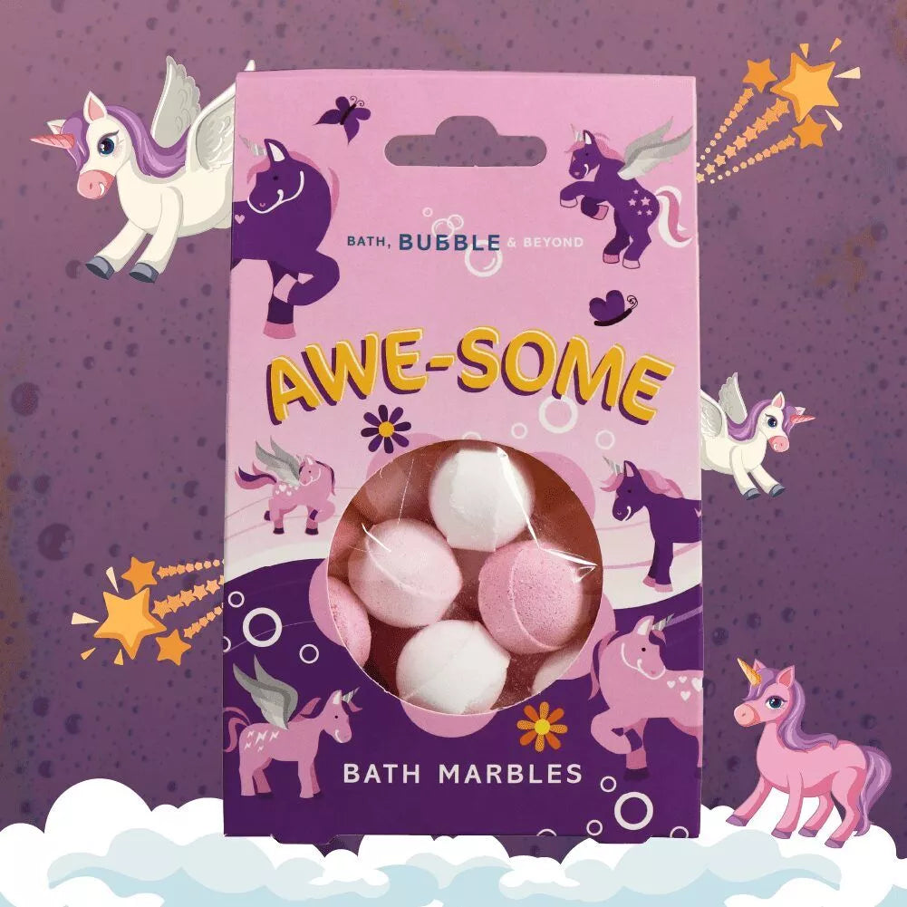 Kids bath box with soap and bath fizzers - unicorn bath fizzers