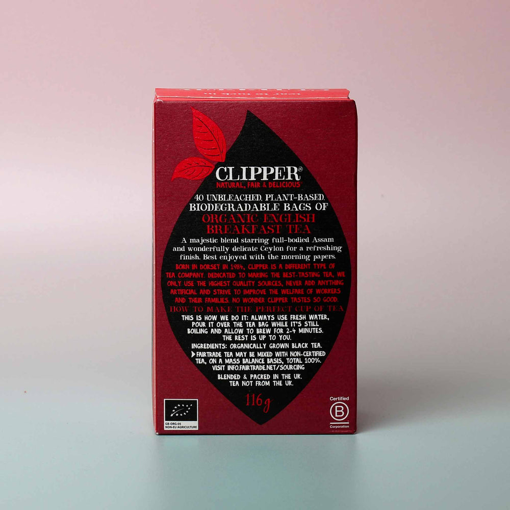 Clipper Organic & Fair Trade English Breakfast Tea Back