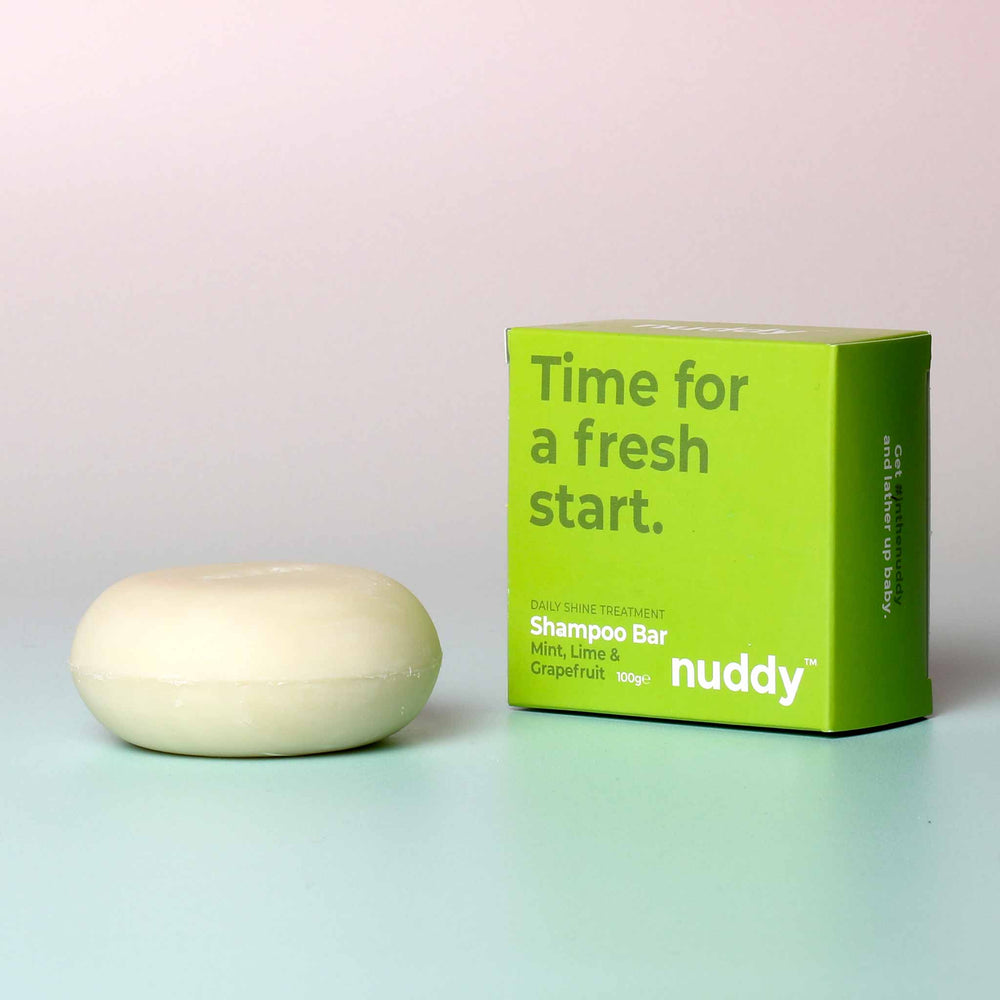 Nuddy Daily Shine Treatment Shampoo Bar - Mint, Lime & Grapefruit Unboxed