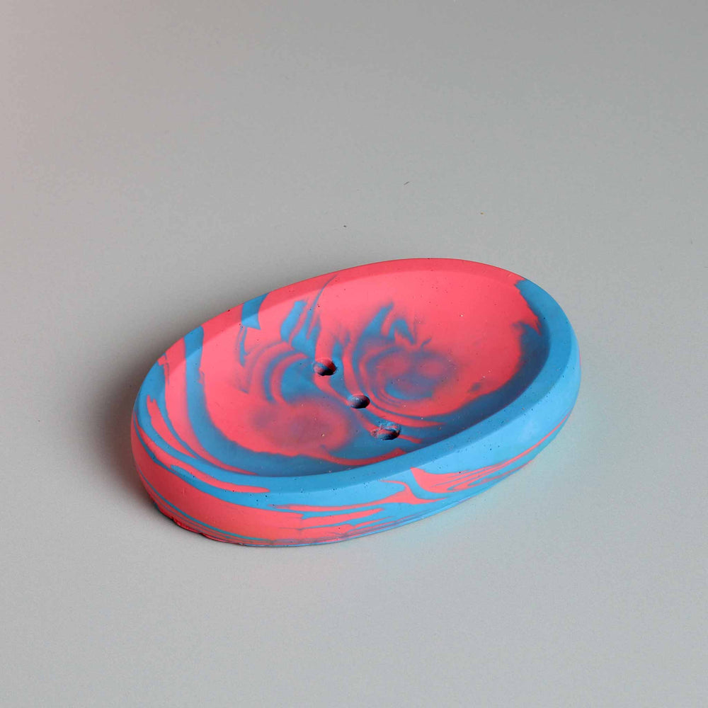 
                  
                    Gorgeous handmade eco-friendly Jesmonite pink and blue soap dish
                  
                