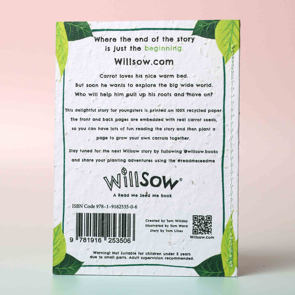 Willsow - The Carrot Who Was Too Big For His Bed, Plantable Book Back