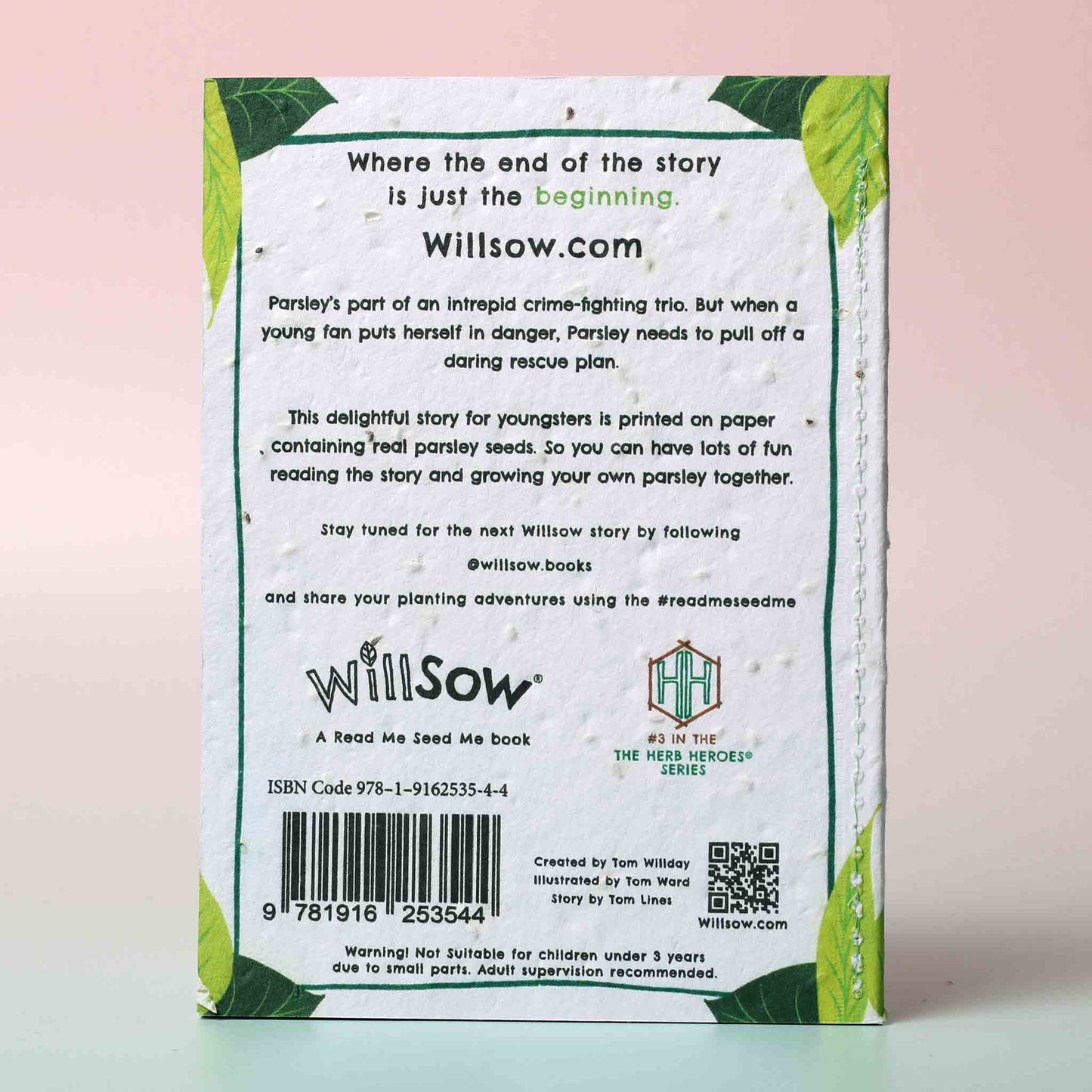 Willsow - The Parsley Who Flew To The Rescue, Plantable Book Back