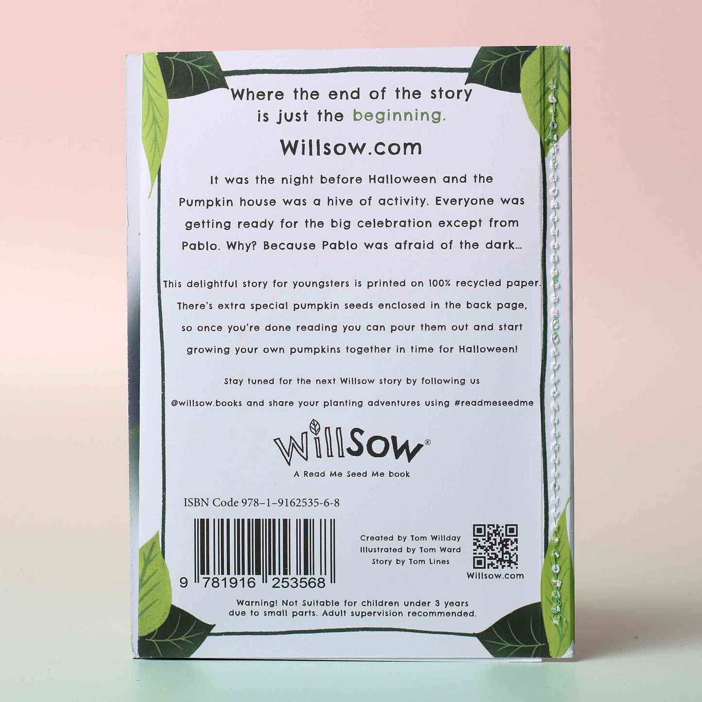 Willsow - The Pumpkin Who Was Afraid of the Dark, Plantable Book Back