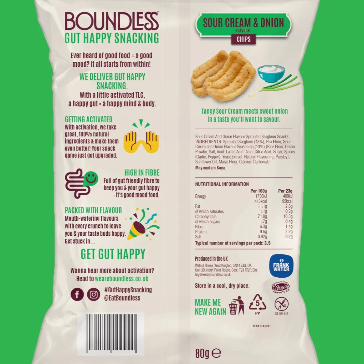 
                  
                    Boundless Sour Cream & Onion Activated Chips 80G
                  
                