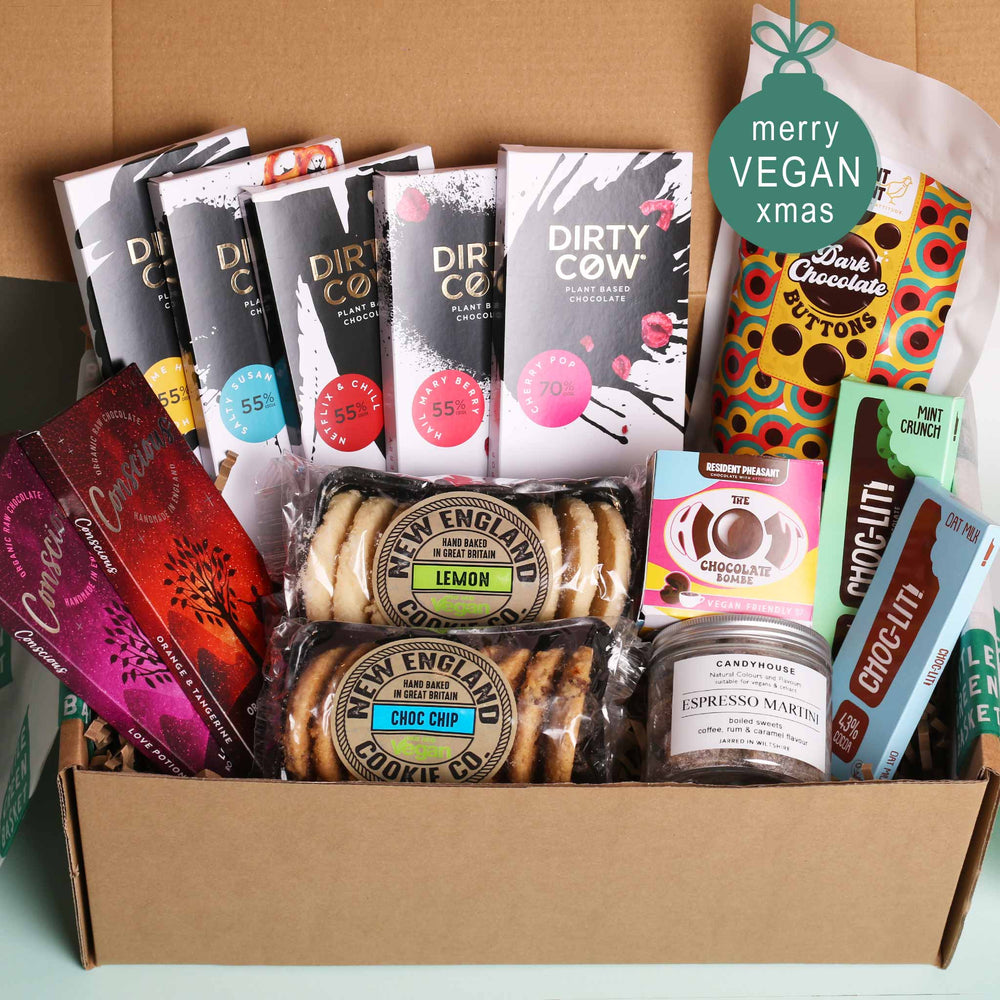 
                  
                    Ultimate Vegan Treat Box. Box full of sweets, biscuits and chocolates!
                  
                