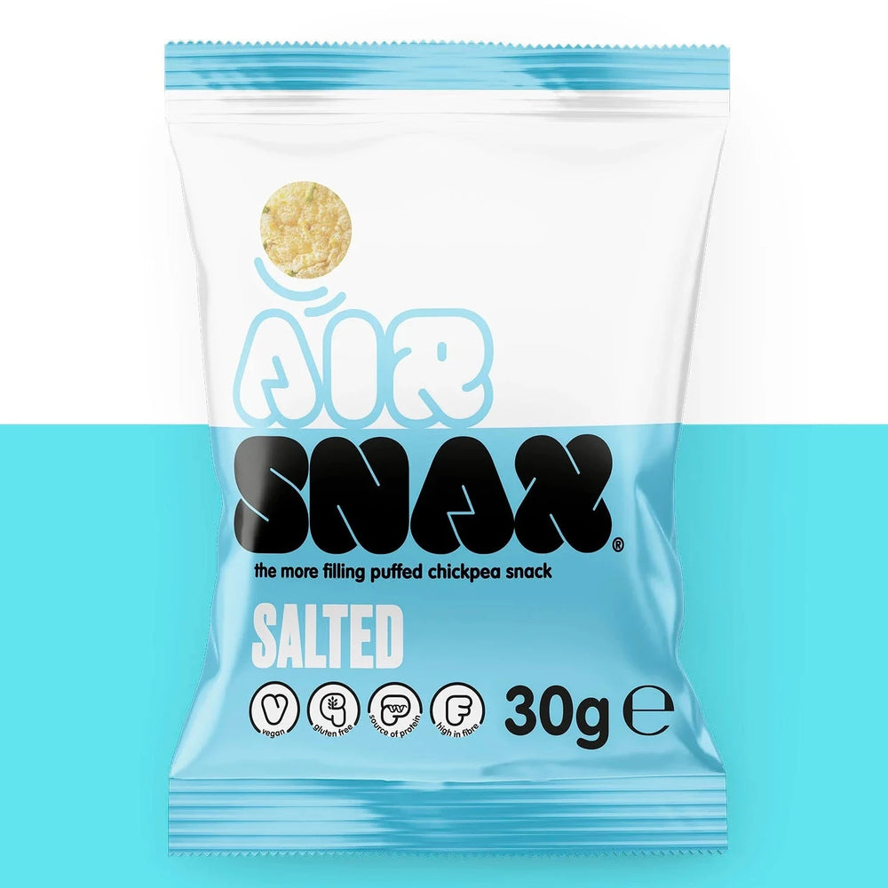
                  
                    Air Snax Salted Vegan Chickpea Snack. Gluten free, vegan, source of protein and high in fibre
                  
                