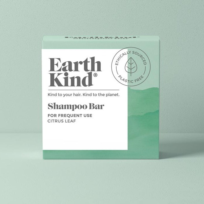 Earth Kind Citrus Leaf Shampoo Bar For Frequent Use vegan cruelty free and plastic free packaging