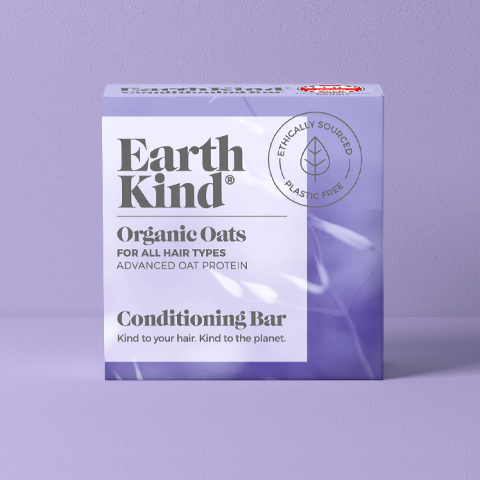 Earth Kind Organic Oats Conditioning Bar For All Hair Types vegan cruelty free and plastic free packaging
