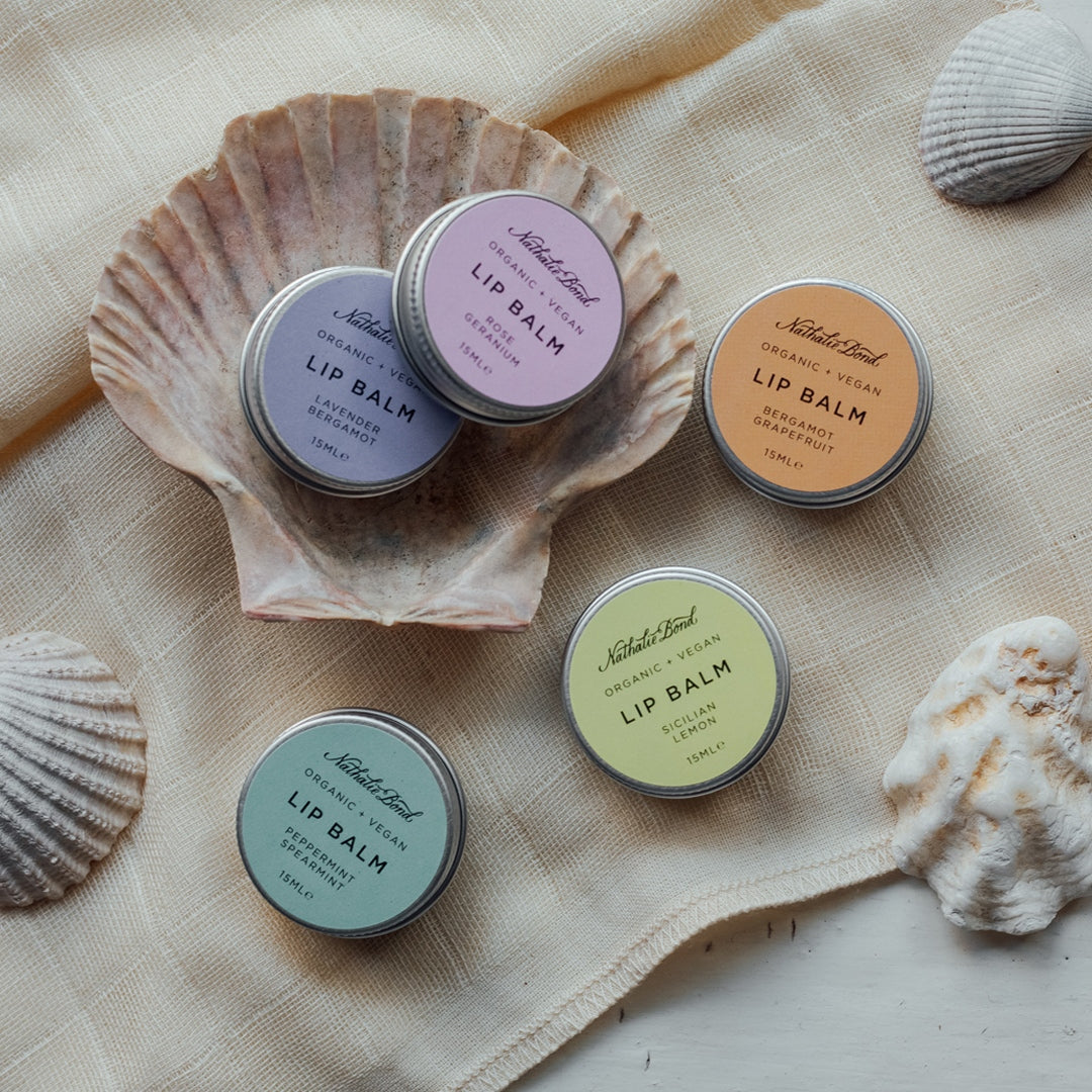 Nathalie Bond lip balm. Made with the finest sustainably sourced organic and vegan ingredients