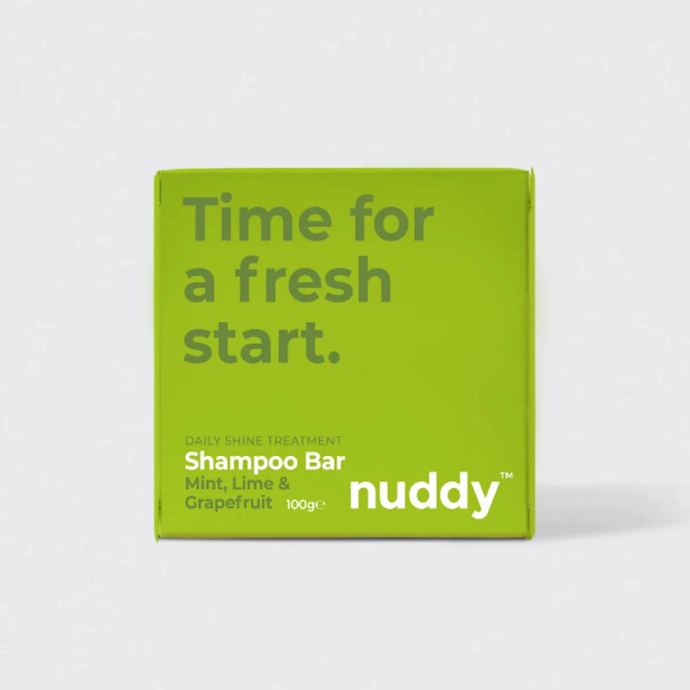 
                  
                    Nuddy Daily Shine Treatment Shampoo Bar with Mint, Lime & Grapefruit. Nuddy shampoo bar perfect for varying hair types
                  
                