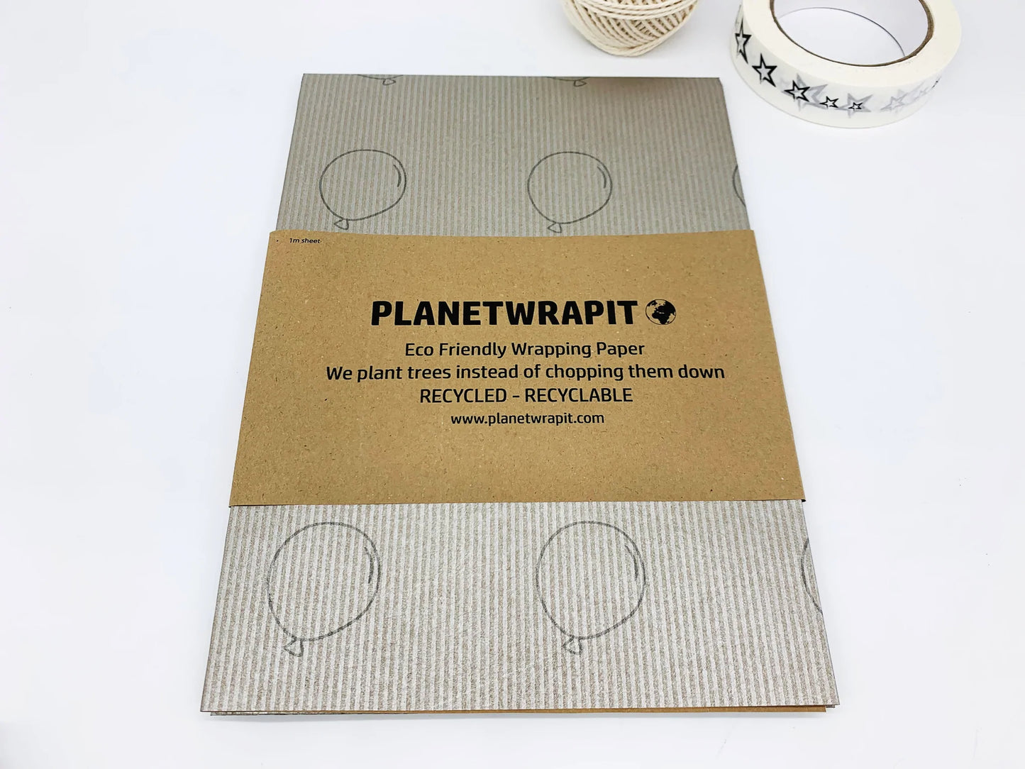 
                  
                    PlanetWrapIt Balloons Recycled Kraft Wrapping Paper in 1 metre sheets
                  
                