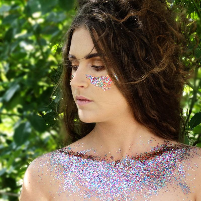 EcoStardust Biodegradable Glitter Rainbow tin with a rainbow of colour glitter. Vegan and cruelty free. Perfect for festival season