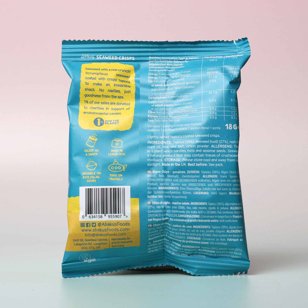 
                  
                    Abakus Seaweed Crisps - Sea Salted Back
                  
                