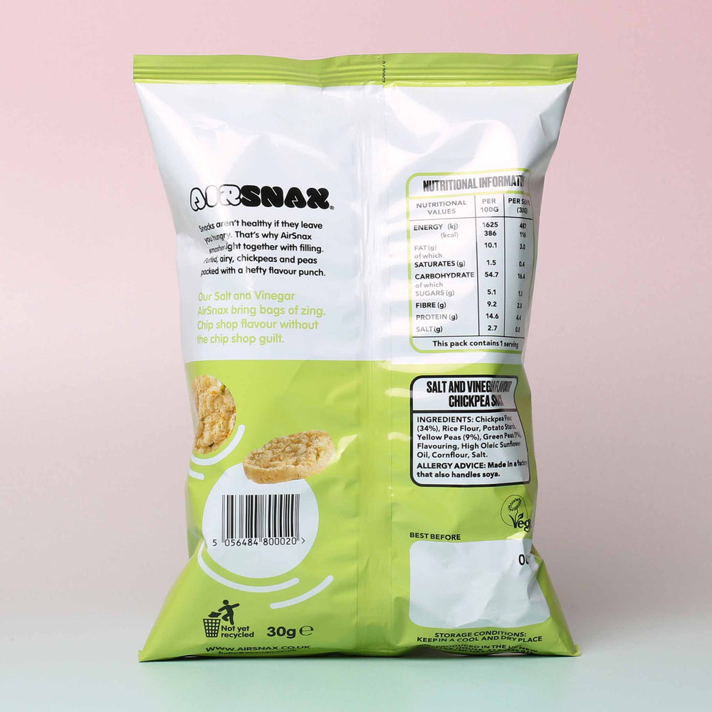 
                  
                    AIR SNAX - Salt & Vinegar Chickpea Snack Back
                  
                