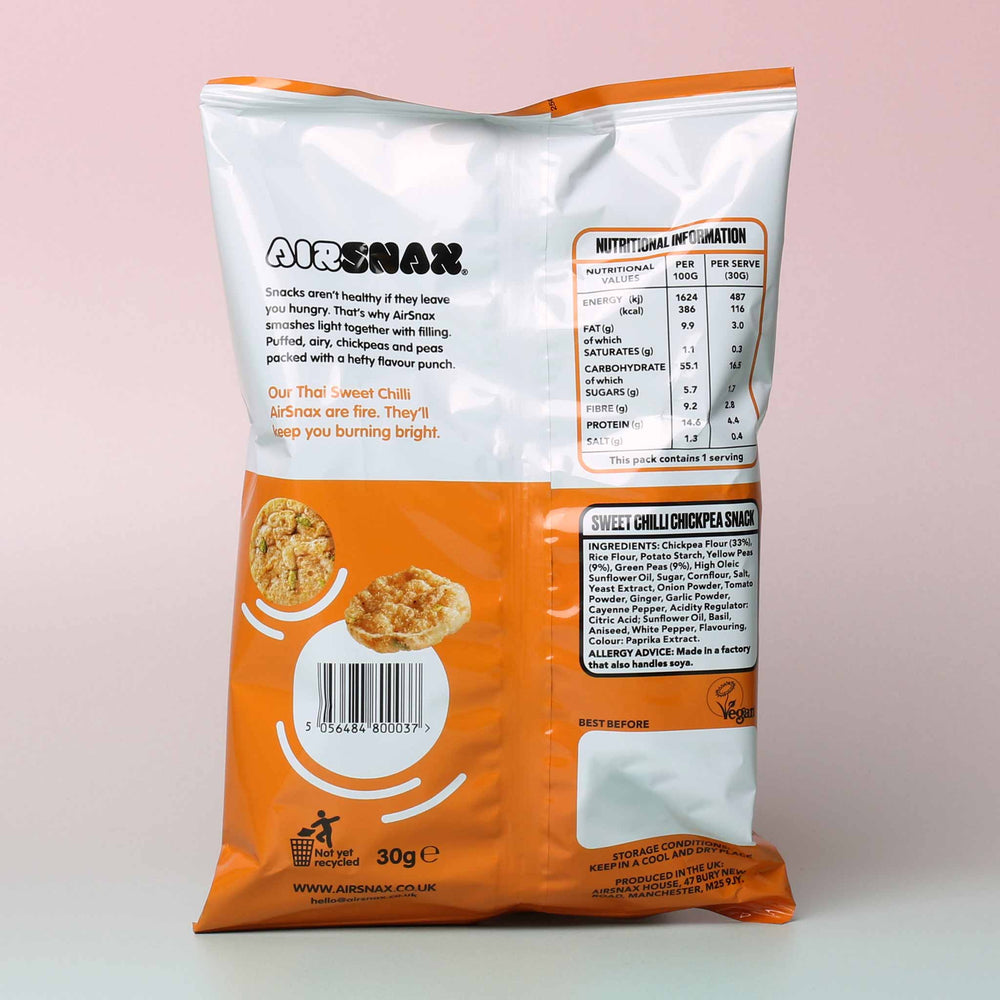 
                  
                    AIR SNAX - Sweet Chilli Chickpea Snack Back
                  
                