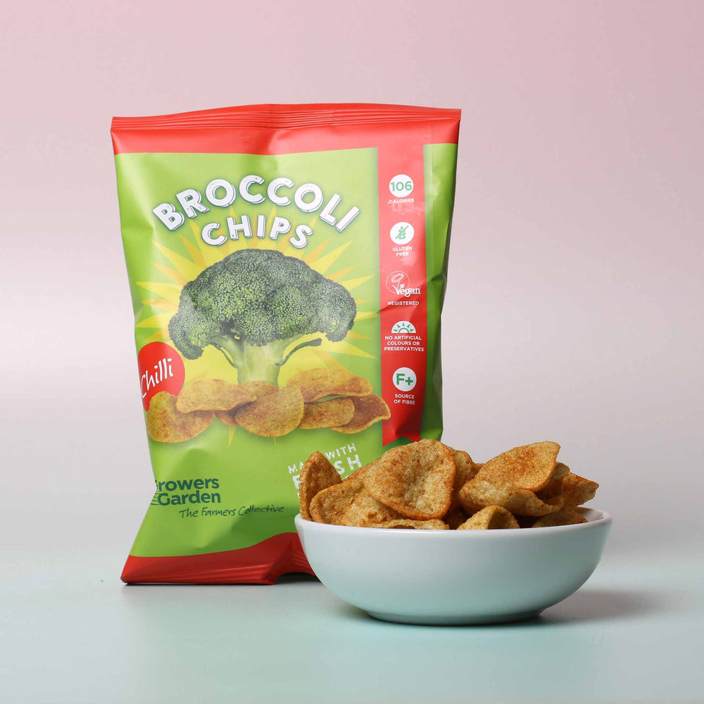 
                  
                    Growers Garden Broccoli Crisps - Chilli Flavour Open
                  
                