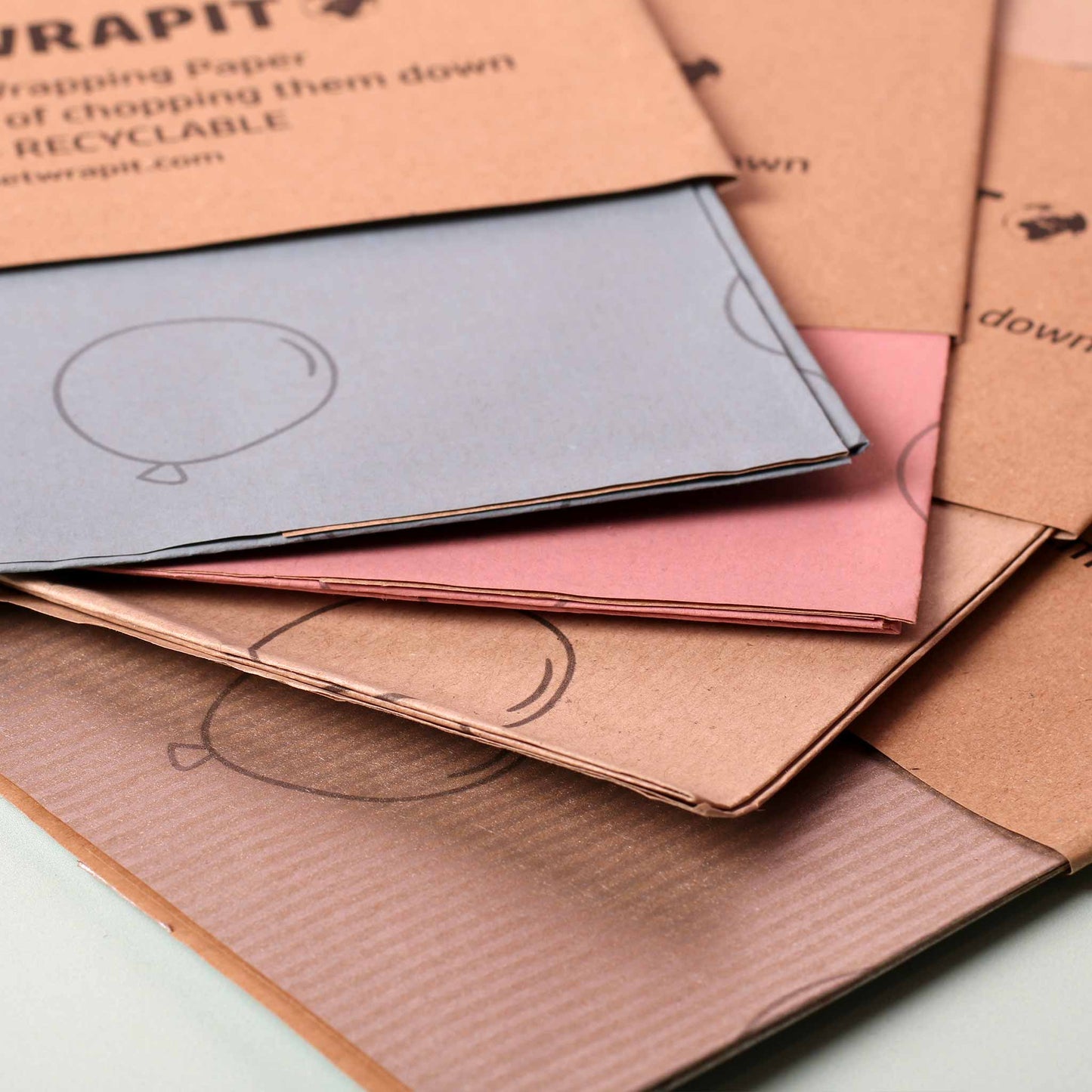 PlanetWrapIt - Balloons - Recycled Kraft Wrapping Paper
