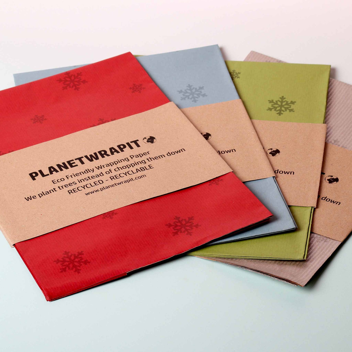 PlanetWrapIt - Snowflake Recycled Kraft Wrapping Paper