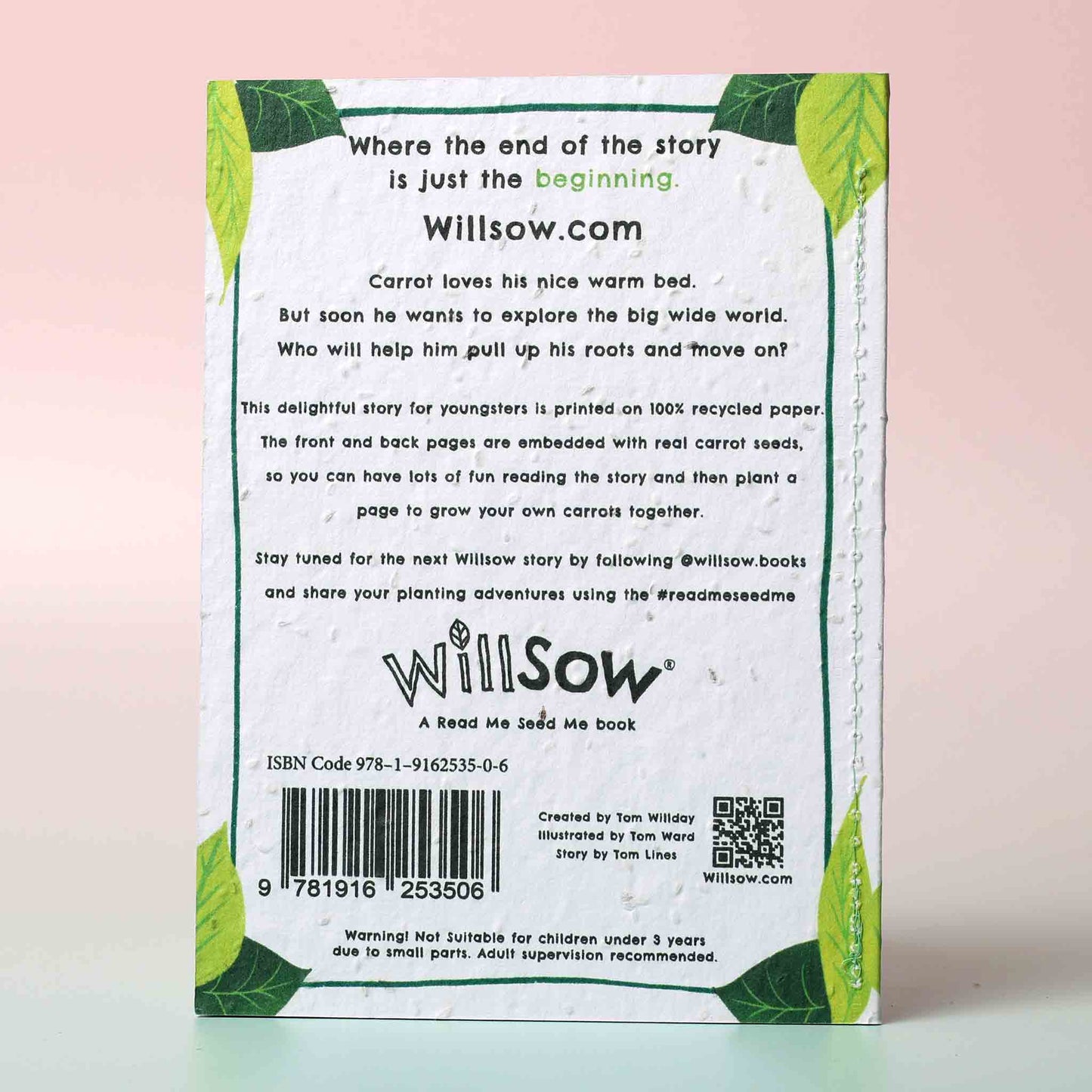 
                  
                    Willsow - The Carrot Who Was Too Big For His Bed, Plantable Book Back
                  
                