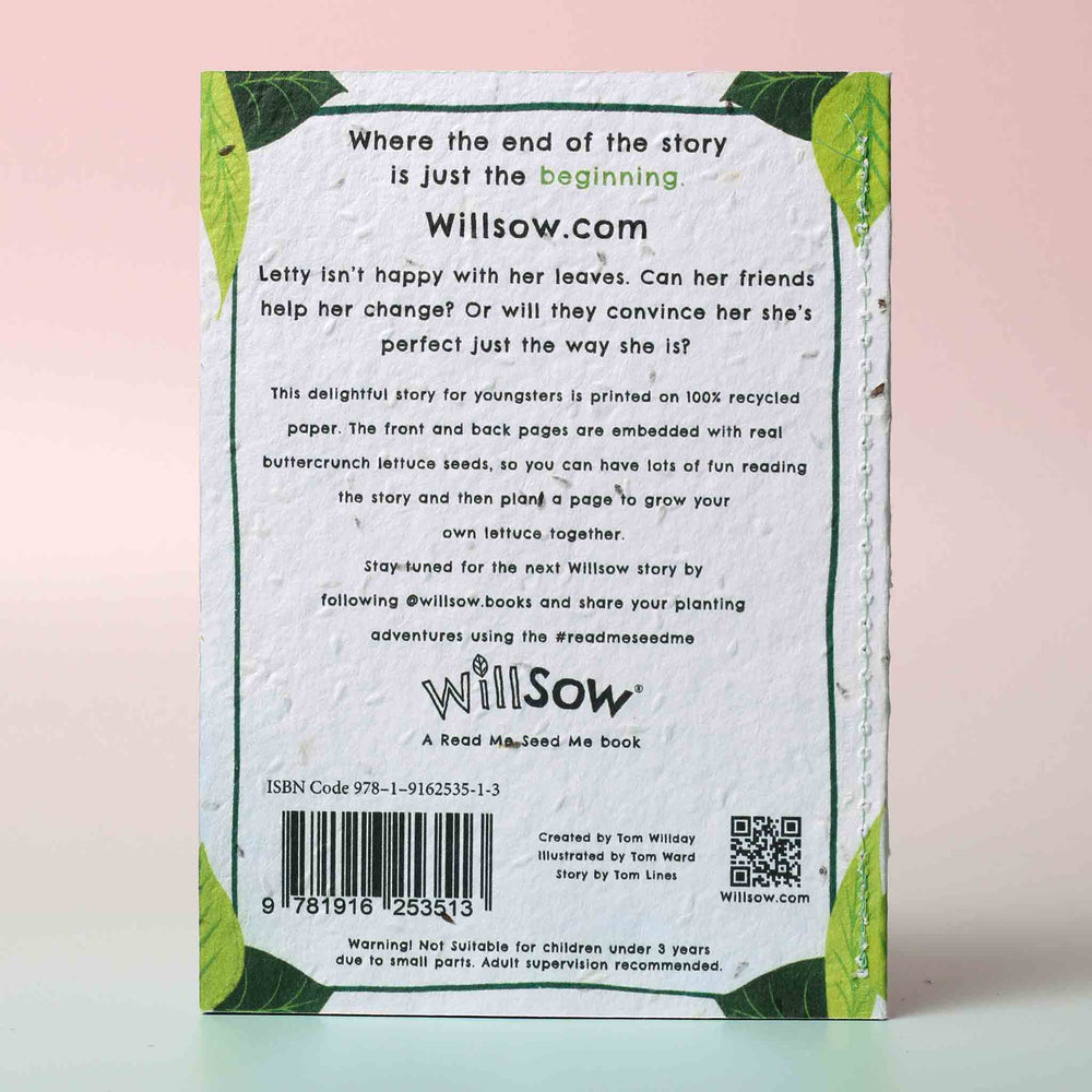 
                  
                    Willsow - The Lettuce Who Wanted A New Look, Plantable Book Back
                  
                