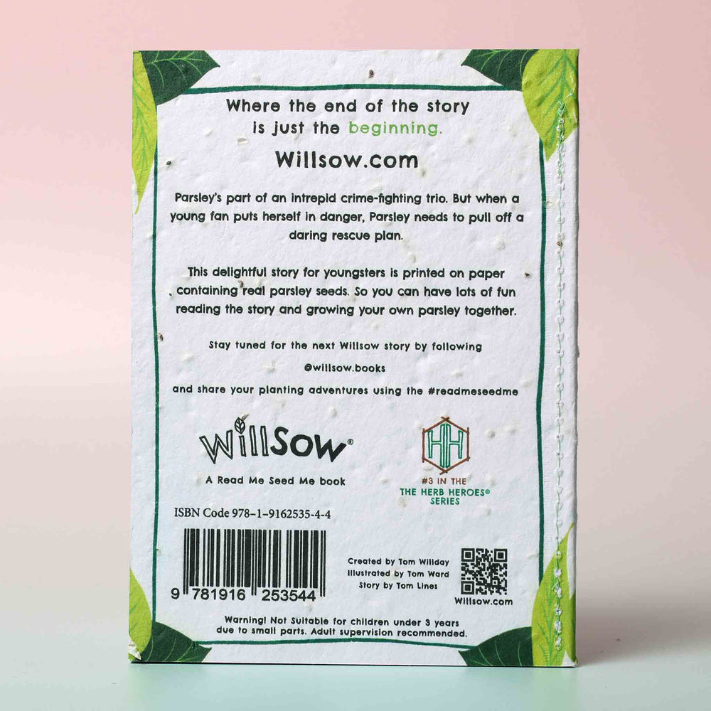 
                  
                    Willsow - The Parsley Who Flew To The Rescue, Plantable Book Back
                  
                